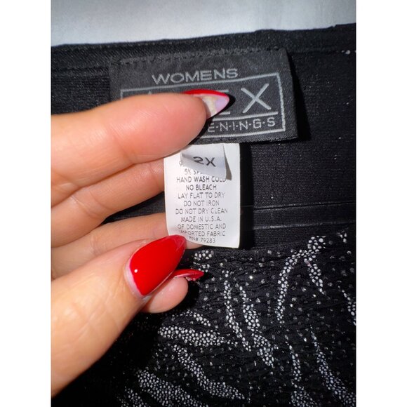 Alex Evenings Plus Size 2X Sleeveless Top Black & Silver Zebra Print Formal Glam - Picture 7 of 7